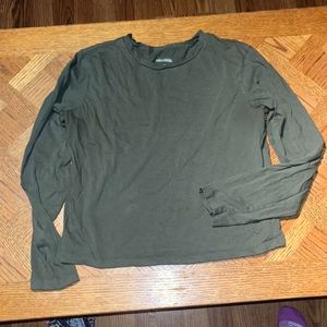 Grey long sleeve crop top